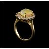 Image 4 : 1.90 ctw Opal and Diamond Ring - 14KT Yellow Gold