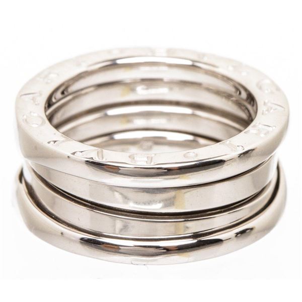 Bvlgari 18K White Gold B.zero1 Double Ring 48