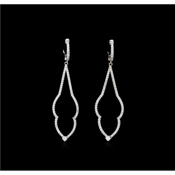 1.17 ctw Diamond Earrings - 14KT White Gold