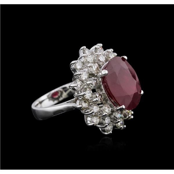 14KT White Gold 8.92 ctw Ruby and Diamond Ring