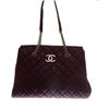 Image 1 : Chanel Purple Quilted Caviar Leather Chain Shopping Tote Bag