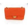 Image 1 : Chanel Orange Jersey Reissue Double Flap Medium Shoulder Bag