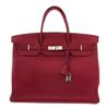 Image 1 : Hermes Burgundy Togo Leather Brikin 40cm Satchel Bag