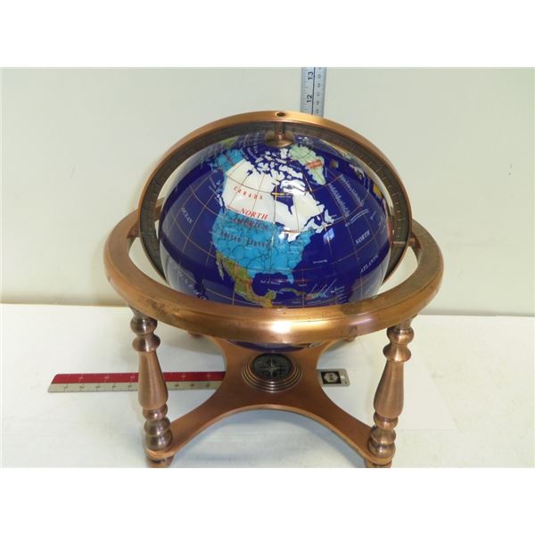 World Globe on Copper Looking  Stand