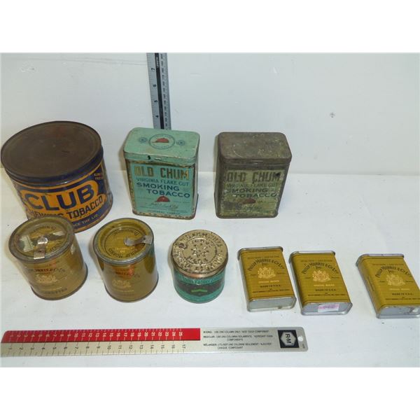 Variety of Antique Tobacco Tins