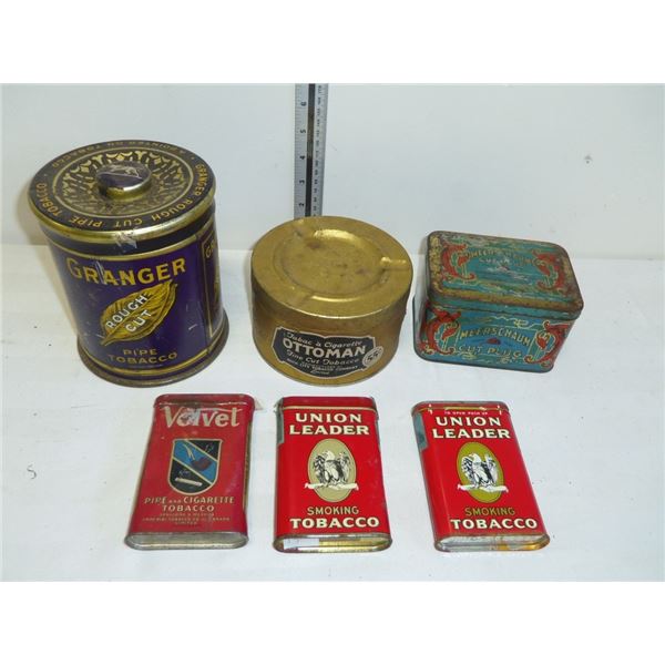 Variety of Antique Tobacco Tins