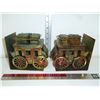 Image 1 : 2 Tin  Stagecoach Book Ends