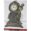 Image 1 : Solid Brass Freestanding Clock Lady Figurine