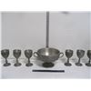 Image 1 : Solid Pewter Bowl and 6 Excalibur Goblets