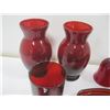 Image 2 : Misc. Vintage Red Glass Vases, Plates, Cups etc.