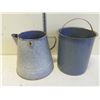 Image 1 : Grey Enamel Jug and Bucket