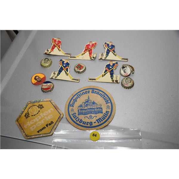 vintage hockey bottle caps - players