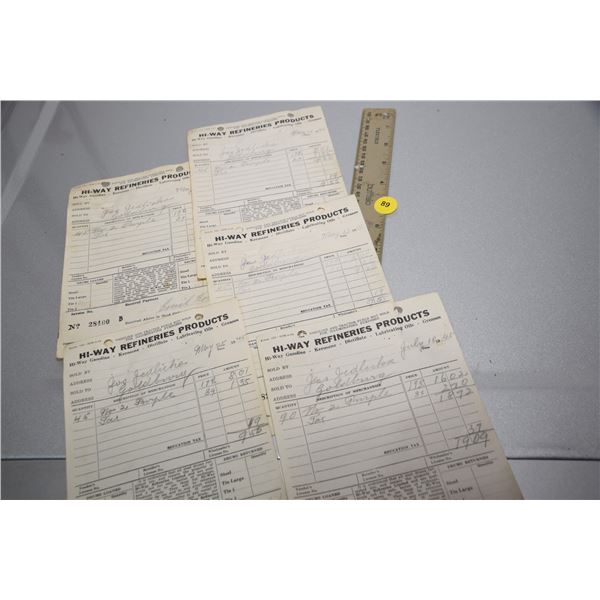 Antique Hi-way invoices (Royalite)