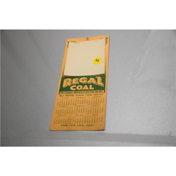 1940 Regal coal notepad