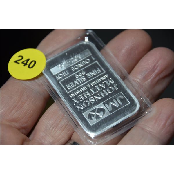 1 Troy oz fine silver bar