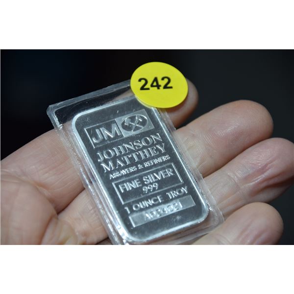 1 Troy oz fine silver bar