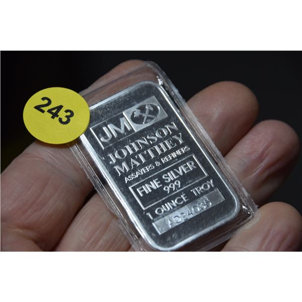 1 Troy oz fine silver bar