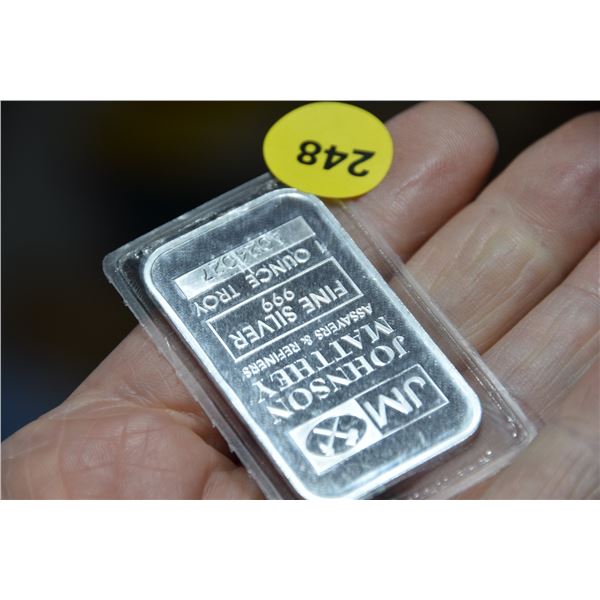 1 Troy oz fine silver bar