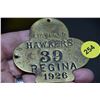 Image 1 : 1926 Regina Hawkers License