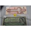 Image 1 : 1986 $2 & 1967 $1 Canada Bank Notes