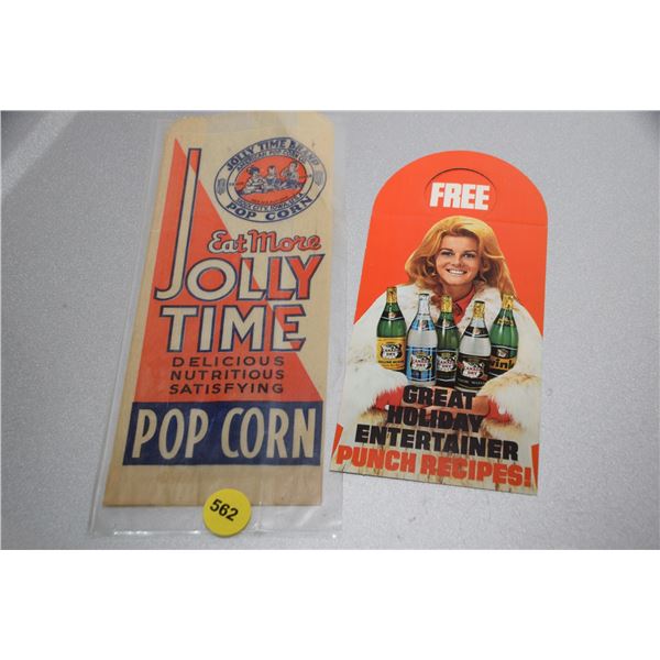 popcorn bag & Ann Margret Canada Dry