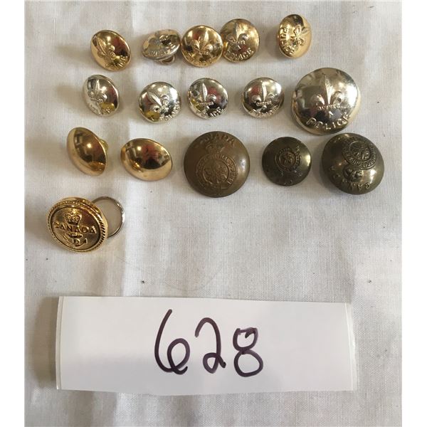 assorted military buttons