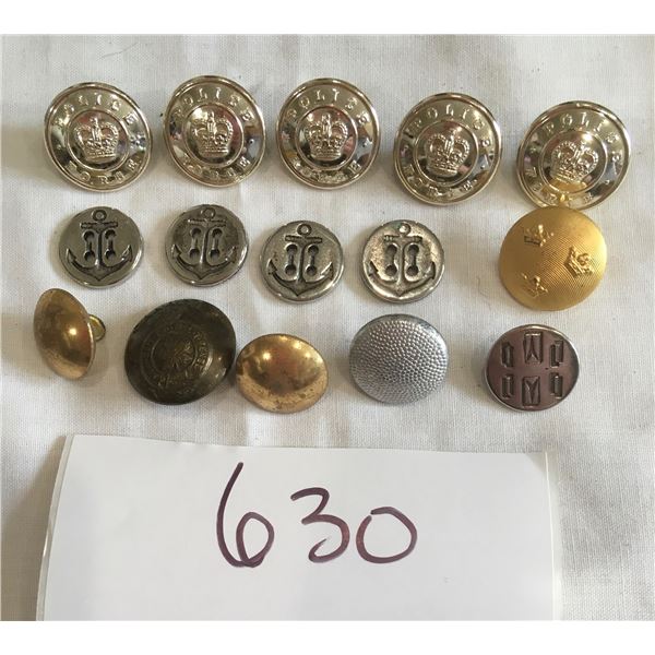 assorted military buttons