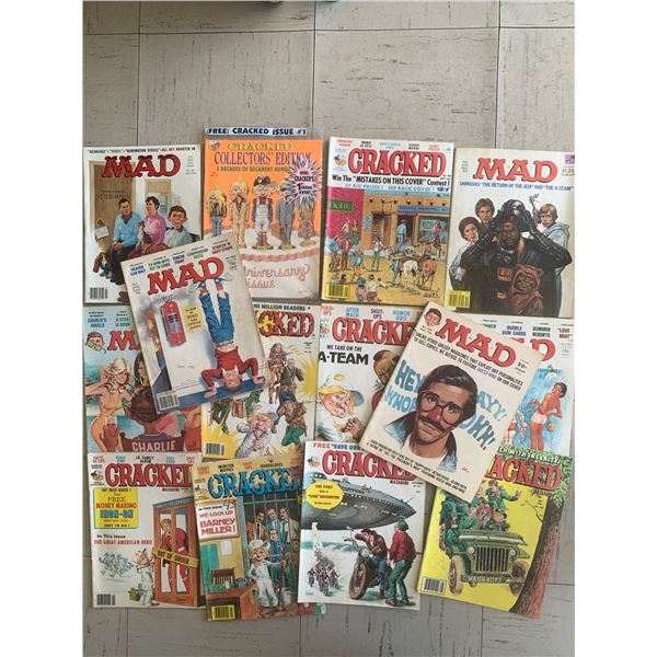 LOT OF VINTAGE MAD AND CRACKED MAGAZINES