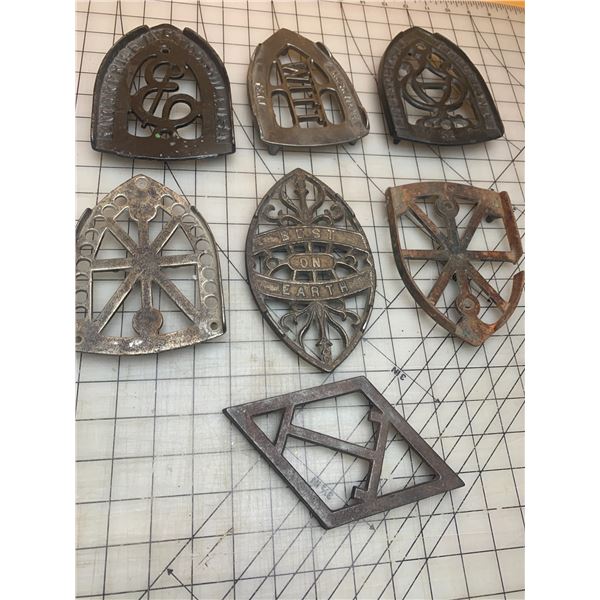 ANTIQUE SAD IRON TRIVET LOT