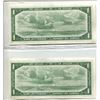 Image 2 : Lot of 2 Consecutive Serial Number 1954 Modified Portrait $1 Notes. Beattie-Coyne signatures. G/M Pr