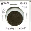 Image 1 : 1876H Canadian Victorian Large Cent. Heaton Mint. VF-30. Nice.