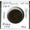 Image 1 : 1882H Canadian Victorian Large Cent. Obverse 2 (Double Chin). VF-20. Nice.