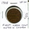 Image 1 : 1908 Canadian Large Cent. The first cent minted in Ottawa. VF-20.