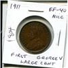 Image 1 : 1911 Canadian Large Cent. The first cent minted for George V. EF-40. Nice.