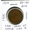 Image 1 : 1918 Canadian Large Cent. Last year of World War I. EF-40. Nice.