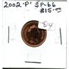 Image 1 : 2002P Canadian Small Cent. Specimen-66 Red from a Specimen Set. Nice.