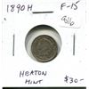 Image 1 : 1890H Canadian Victorian Silver 5 Cents. Heaton Mint. F-15.