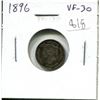 Image 1 : 1896 Canadian Victorian Silver 5 Cents. VF-30.