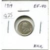 Image 1 : 1919 Canadian Silver 5 Cents. EF-40. Nice.