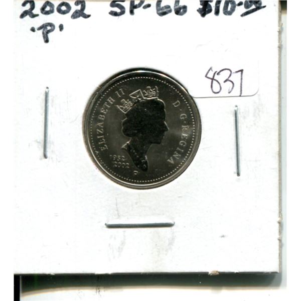 2002P 5 Cents. Specimen-66. From a Specimen Set. Nice.