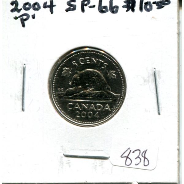 2004P 5 Cents. Specimen-66. From a Specimen Set. Nice.