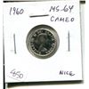 Image 1 : 1960 Canadian Silver 10 Cents. MS-64 with Cameo. Bright White. Nice.