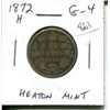 Image 1 : 1872H Canadian Victorian Silver 25 Cents. Heaton Mint. G-4.