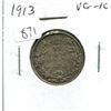 Image 1 : 1913 Canadian Silver 25 Cents. George V. VG-10.