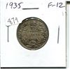 Image 1 : 1935 Canadian Silver 25 Cents. F-12.