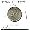 Image 1 : 1942 Canadian Silver 25 Cents. World War II issue. VF-30.
