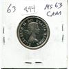 Image 1 : 1963 Canadian Silver 25 Cents. MS-63. Cameo. Nice.