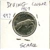 Image 1 : 1967 Diving Cougar Canadian Silver 25 Cents. Rotated Dies. MS-60. Neat Error.