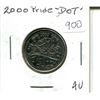 Image 1 : 2000 Pride with Dot 25 Cents. Dot below Date & above Maple Leaf. AU. Scarce.