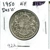 Image 1 : 1950 Design in Zero Canadian Silver 50 Cents. EF-40. Nice.